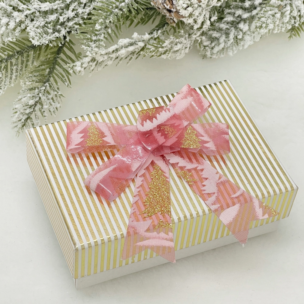 Бант на ёлку «Очарование» 9*11 см (набор 3 шт), Красный