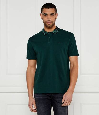 Поло Pe_JungleCollar BOSS ORANGE - темно-зеленый(50530751)