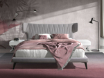 Кровать Angel Cerda 7160/GC1801 из светло-серой ткани 180x200