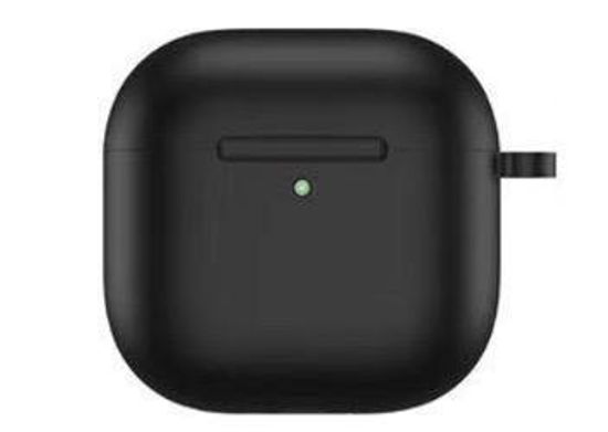 Чехол силиконовый Gurdini Silicone Case с карабином для AirPods 4 Черный