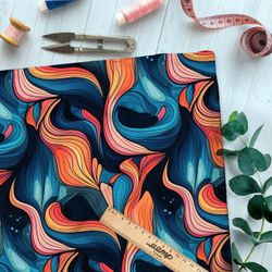 Ткань премиум атлас орнамент фантазии