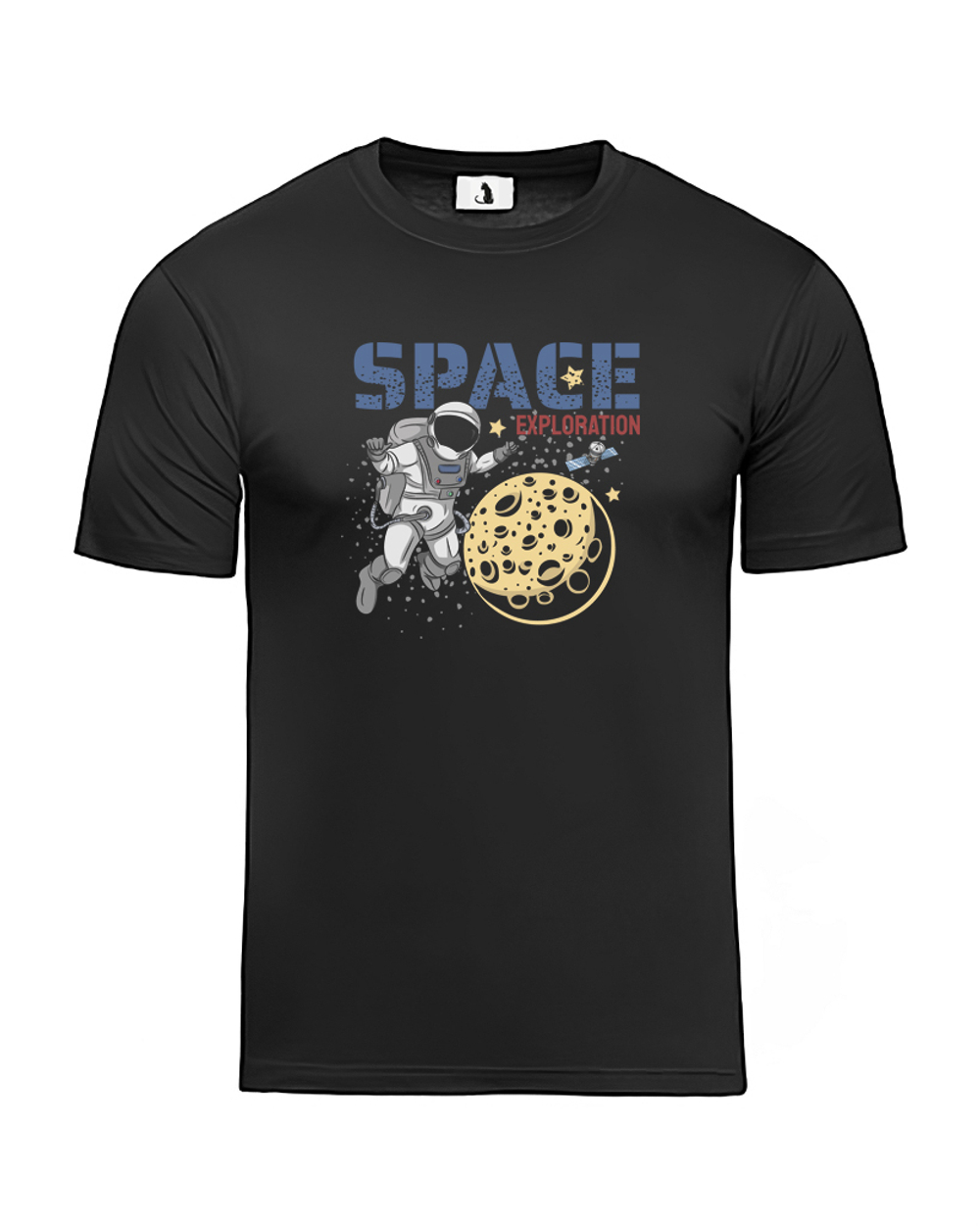 Футболка Space exploration классическая прямая черная