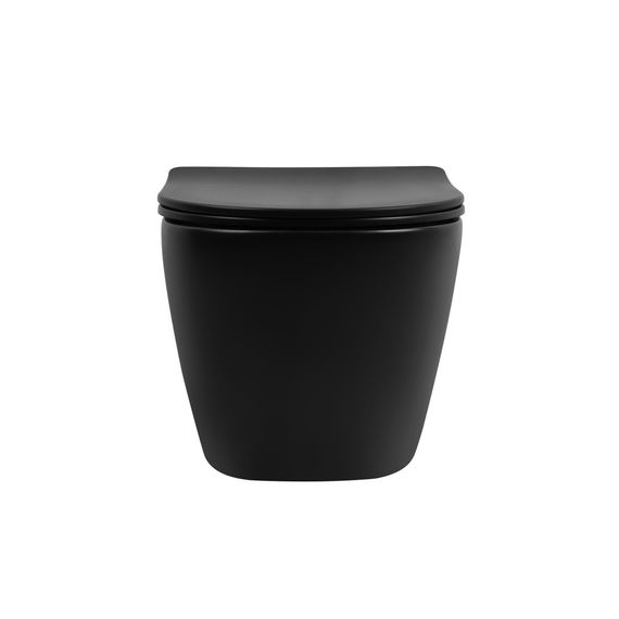 Унитаз ABBER Bequem AC1100TMB подвесной черный матовый, безободковый, смыв торнадо