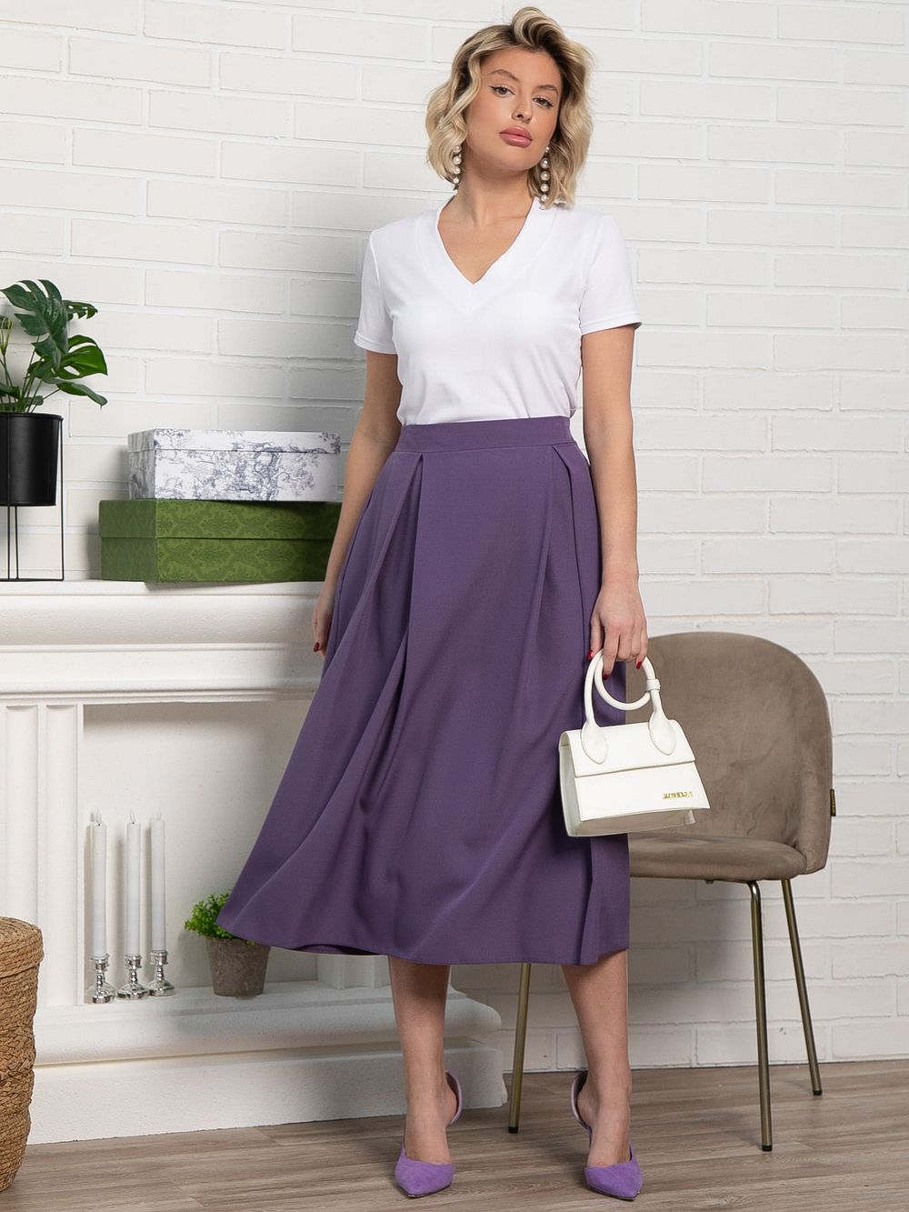 Юбка миди Мариэтта (фиолетовая) Ю14389-16М LT Collection