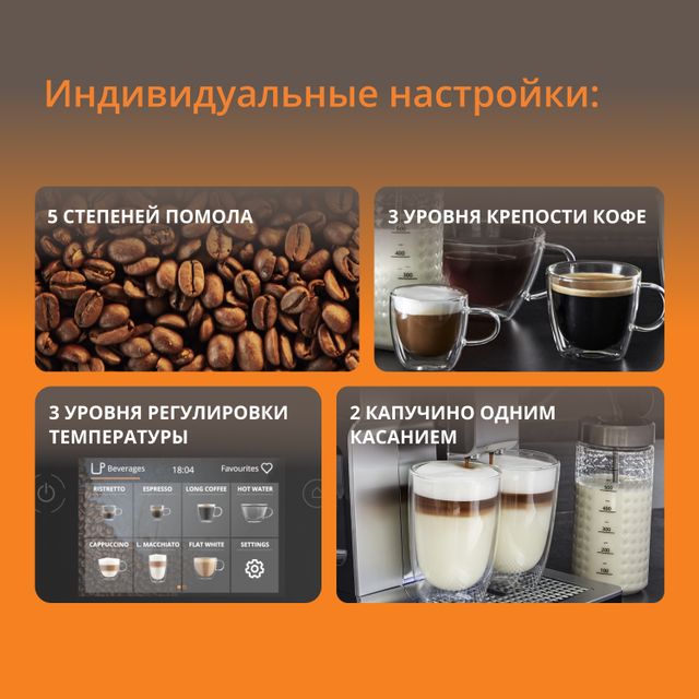 Автоматическая кофемашина KRUPS Intuition Preference+ EA875E10