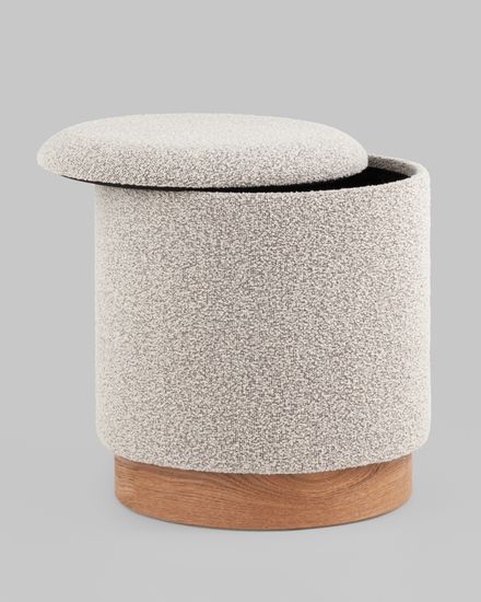 Пуф с ящиком Холли S букле бежевый