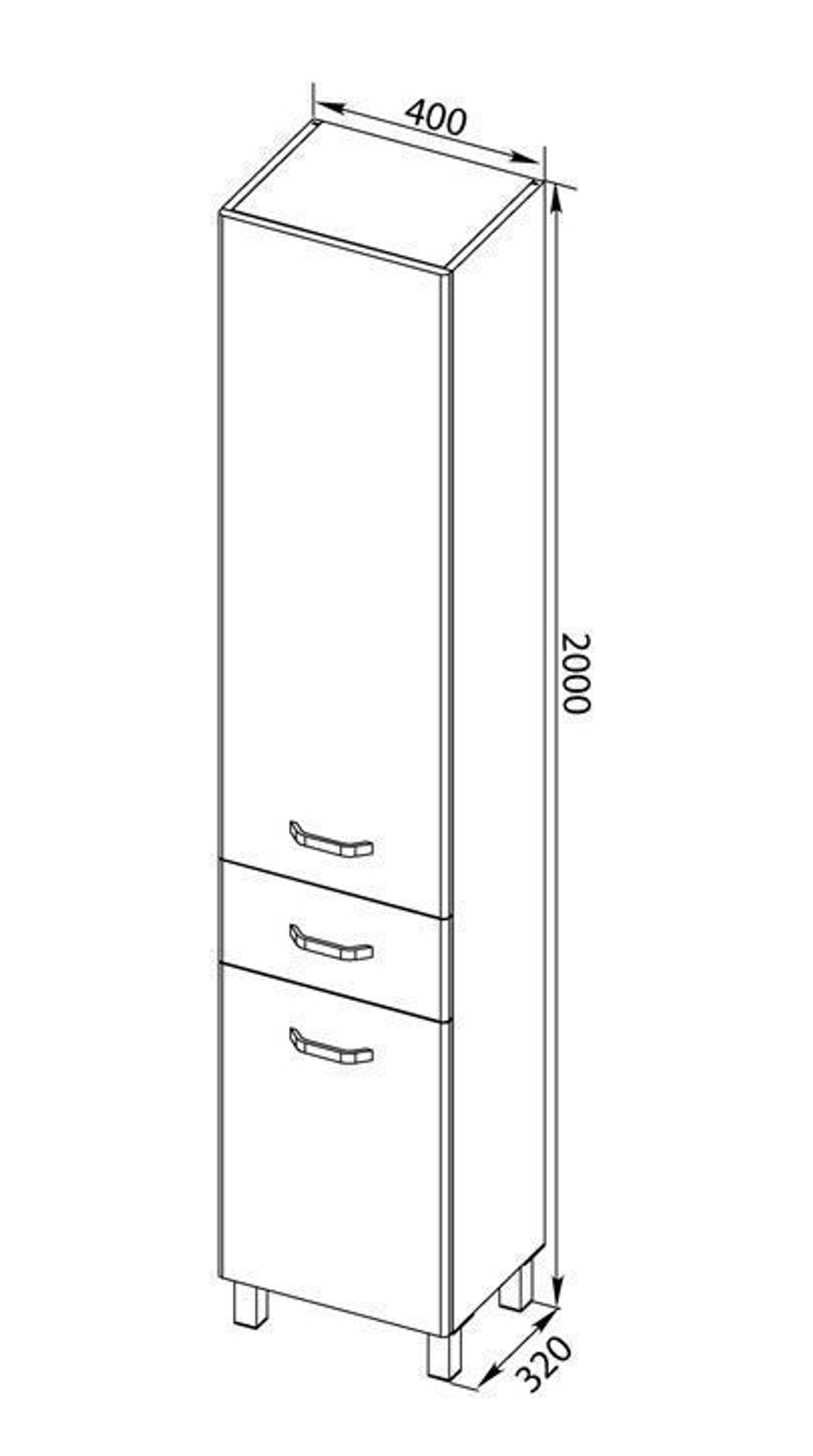 Шкаф-пенал для ванной Aquanet Глория 40 белый