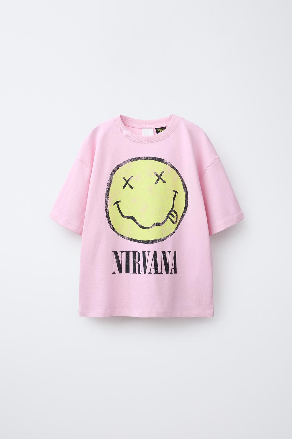 ZARA ФУТБОЛКА С ПРИНТОМ NIRVANA ®, РОЗОВЫЙ