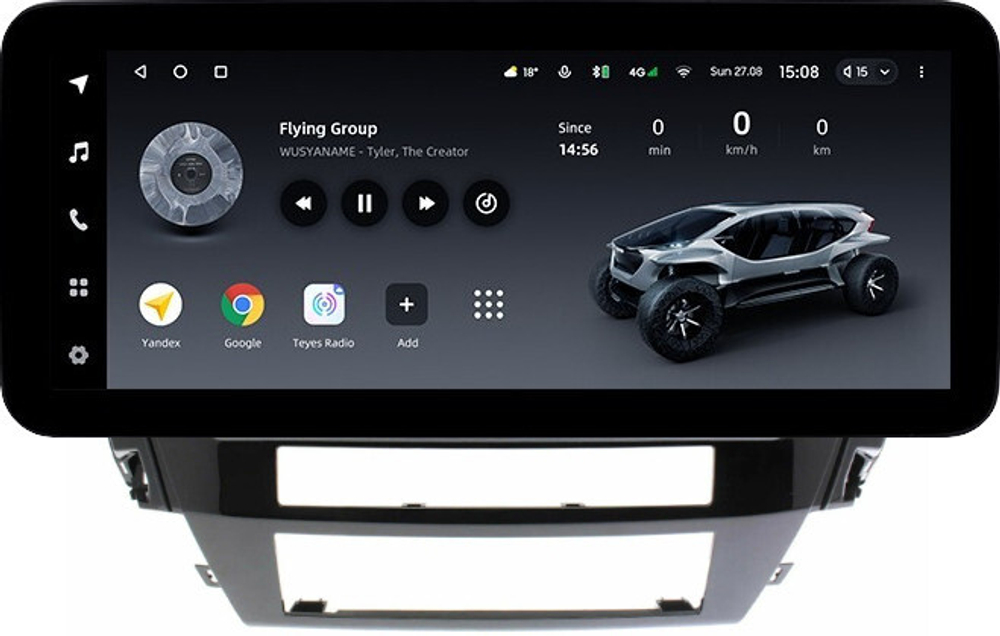 Магнитола Mitsubishi Pajero Sport 3 2020-2024, Montero Sport (прямоугольный климат, рамка 10) - Teyes LUX ONE ROUND монитор 12.3" 2K QLED на Android 10, CarPlay, 4G SIM-слот