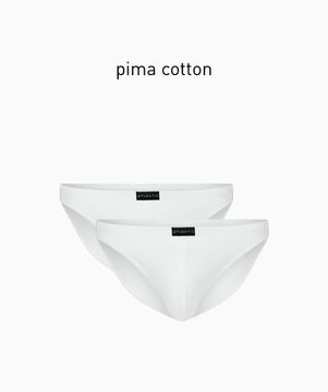 Мужские трусы слипы (2 шт) мини Basic 2BMP-014 белые