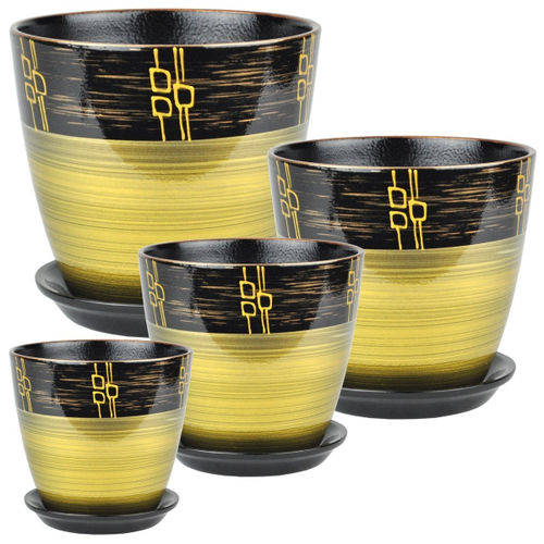 КАШПО САДЫ АУРИКИ РИТМ БУТОН КЕРАМИКА V-1,0Л;2,0Л;3,8Л;5,4Л КОМПЛ 4ШТ БРОНЗОВЫЙ