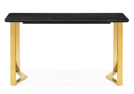 Керамический стол Woodville Селена 1 160х90 черный мрамор, золото