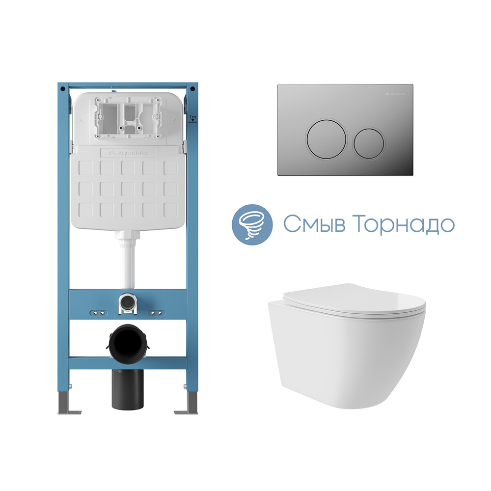 Система инсталляции для подвесного унитаза с подвесным унитазом AQUEDUTO TECNICA Novo