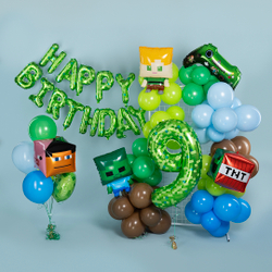 Набор букв Нappy Вirthday "В стиле Пиксели" 41 см