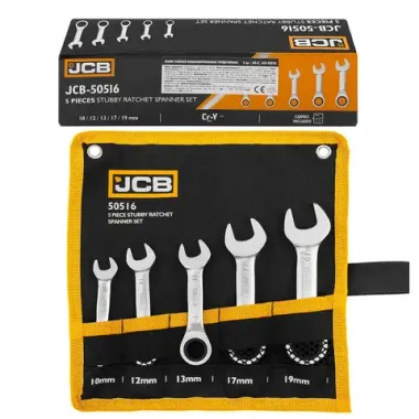 Ключи комбиннированные трещоточные, набор 5пр. JCB JCB-50516
