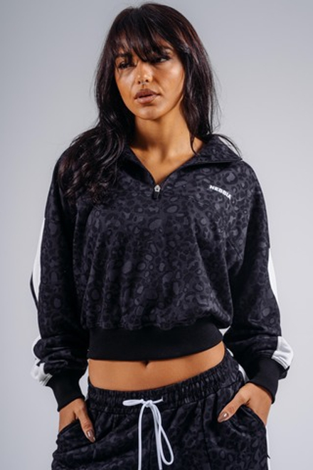 Свитшот Half-Zip Leopard Sweatshirt PRIMAL 866 Черный леопард