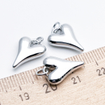 Подвеска Сердце, цвет серебро, размер 16*12 мм, цена за 1 шт