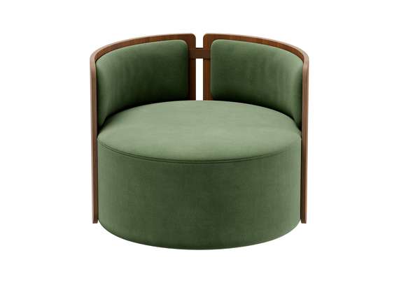 Кресло крутящееся Lagom 800 (зелено-голубой FiberGuard, орех)