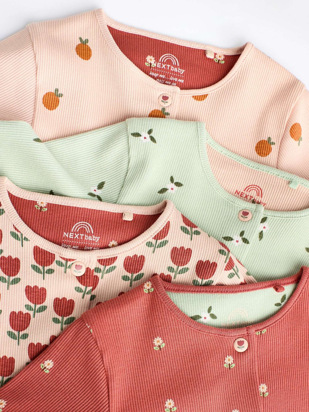 Комбинезон / Cлип для малышей Next B42-918, 4 шт., Зеленый, Красный