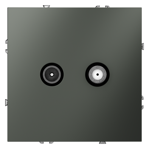 Розетка телевизионная встраиваемая VOLTUM S70 оконечная TV+SAT, (титан)