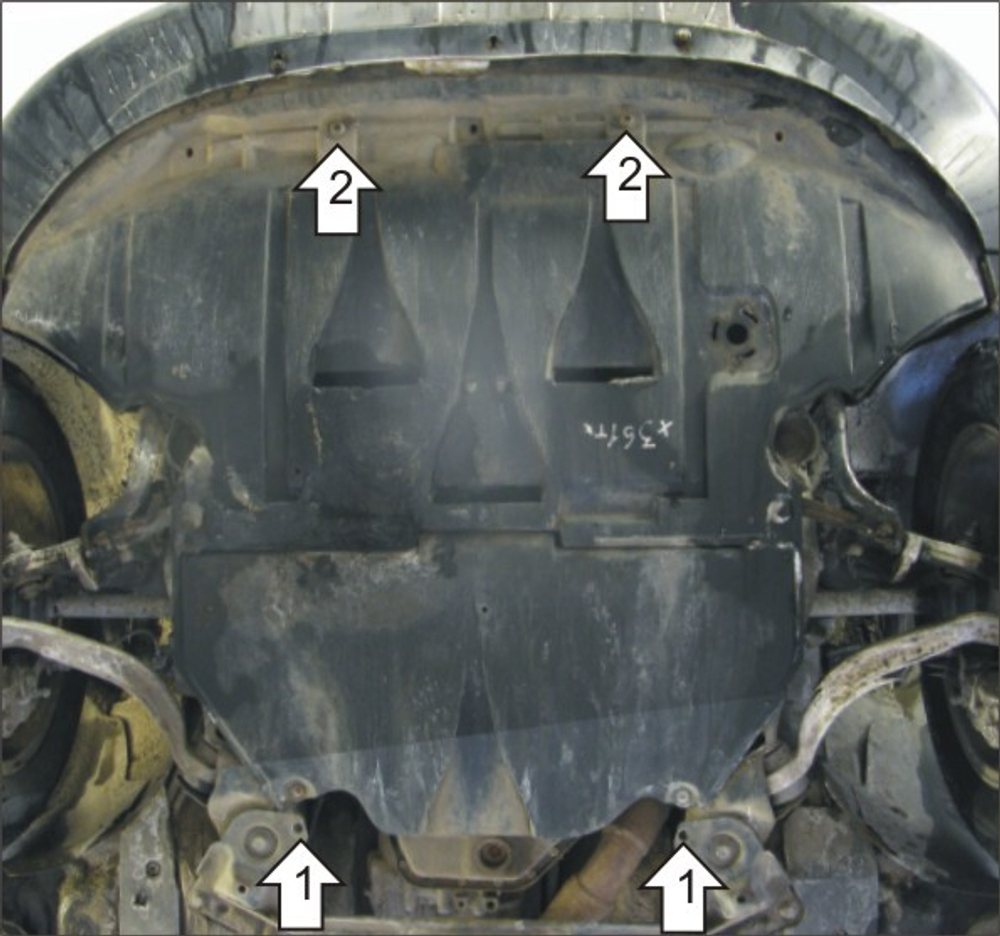 Защита картера Двигателя, КПП. 3 мм, Сталь. для Audi Allroad 2000-2005 MOTODOR.10103