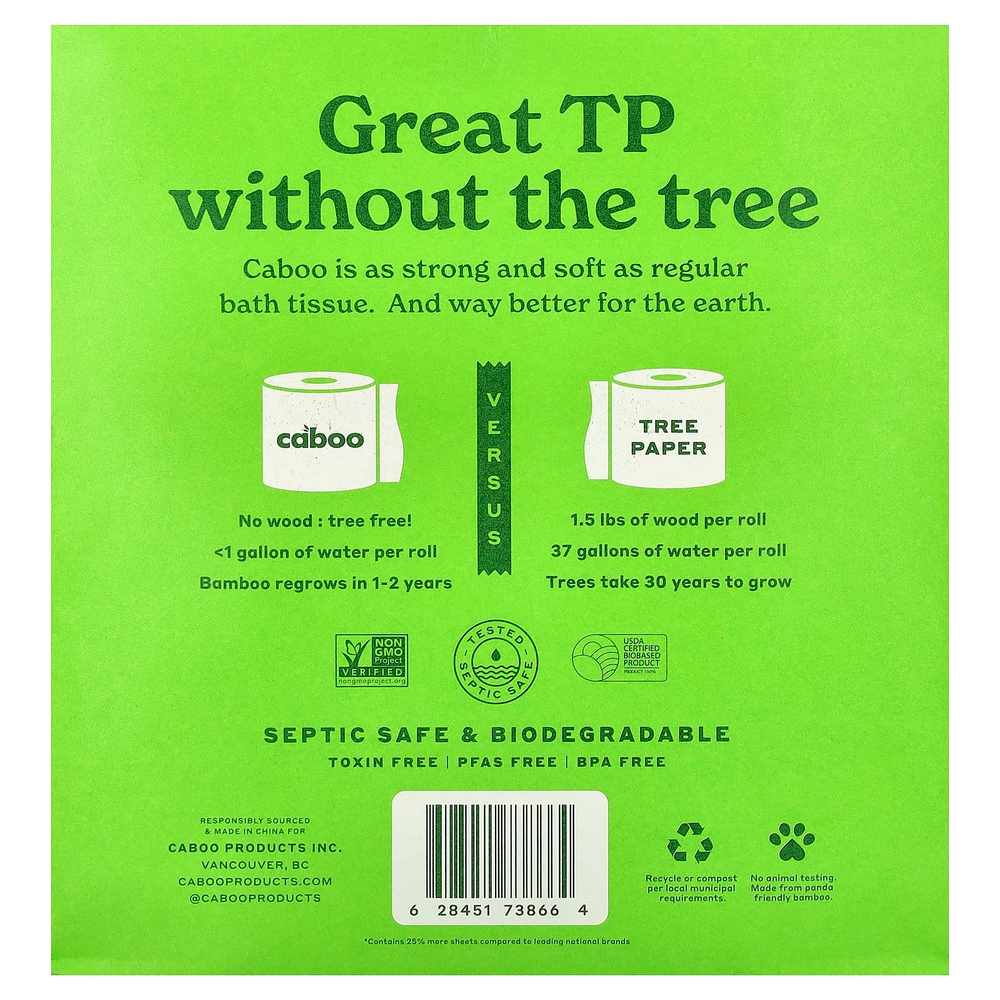 Caboo, Tree Free TP, 4 двойных ролика