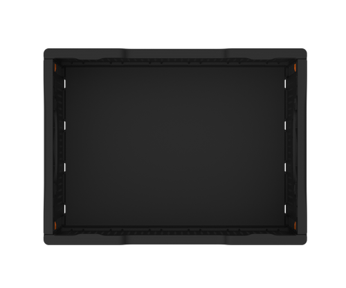 Ящик п/э АльтПласт (400х300х170) складной с перф.стенками и фикс, черный