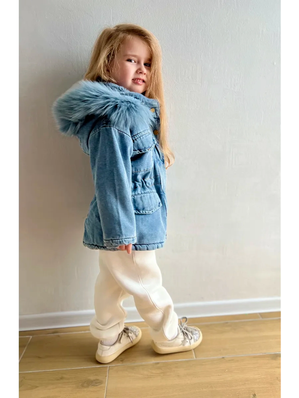 Парка джинсовая с искусственным мехом