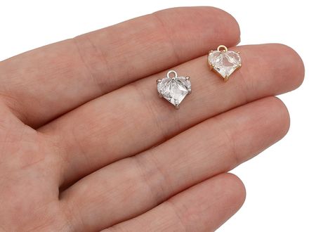 Подвеска "Сердце" 10,7мм, с кристаллами