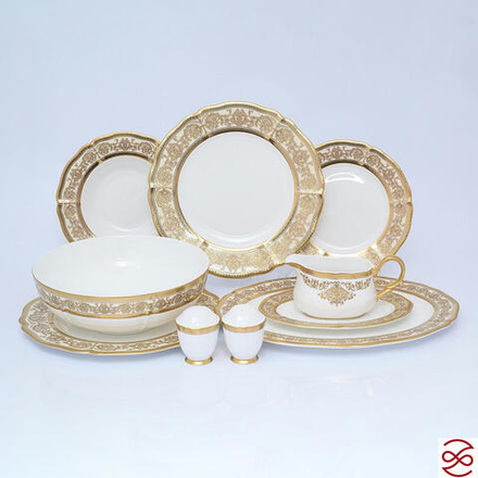 Столовый сервиз Prouna Golden Romance Cream Gold 6 персон 25 предметов