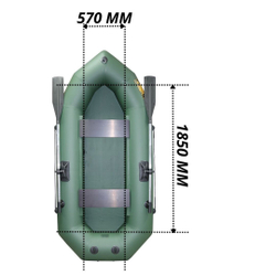 Лодка пвх лодки поволжья r-250 (цвет: зелёный)