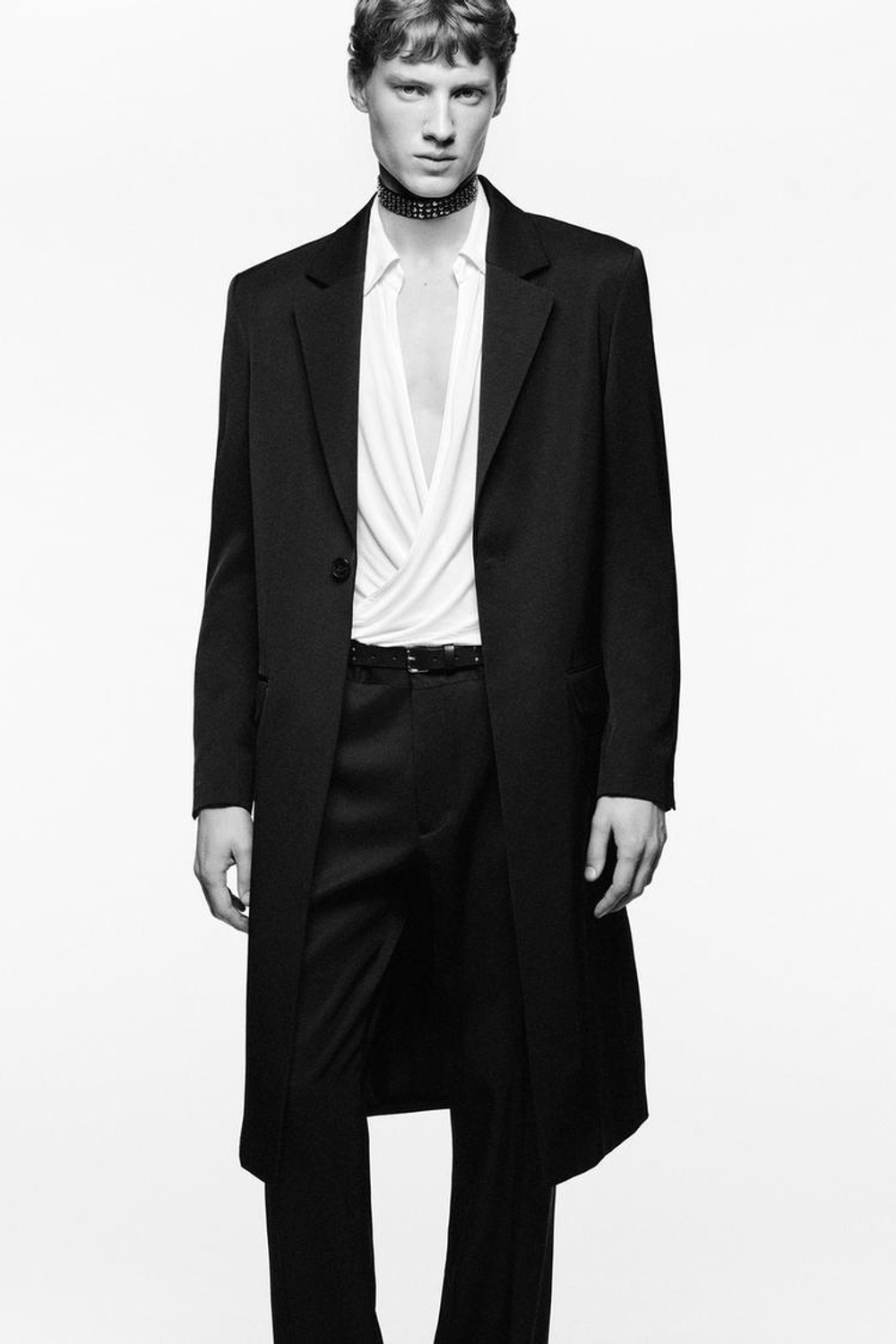 ZARA X LUDOVIC DE SAINT SERNIN КЛАССИЧЕСКОЕ ПАЛЬТО, ЧЕРНЫЙ