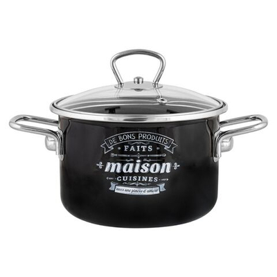 Кастрюля сталь, эмал, 3 л, с крыш, крышка стекло, Appetite, Maison, 1SD185S, индукц