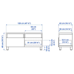 Тумба под ТВ с ящиками - IKEA BESTÅ/BESTA/БЕСТО ИКЕА, 42х48х120 см, под беленый дуб