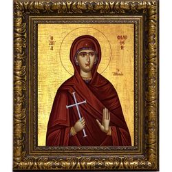 Филофея Афинская преподобномученица. Икона на холсте.