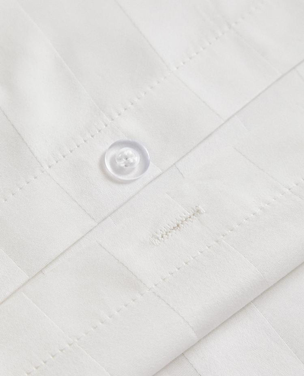 ZARA HOME САТИНОВЫЙ ПОДОДЕЯЛЬНИК В ПОЛОСКУ, БЕЛЫЙ