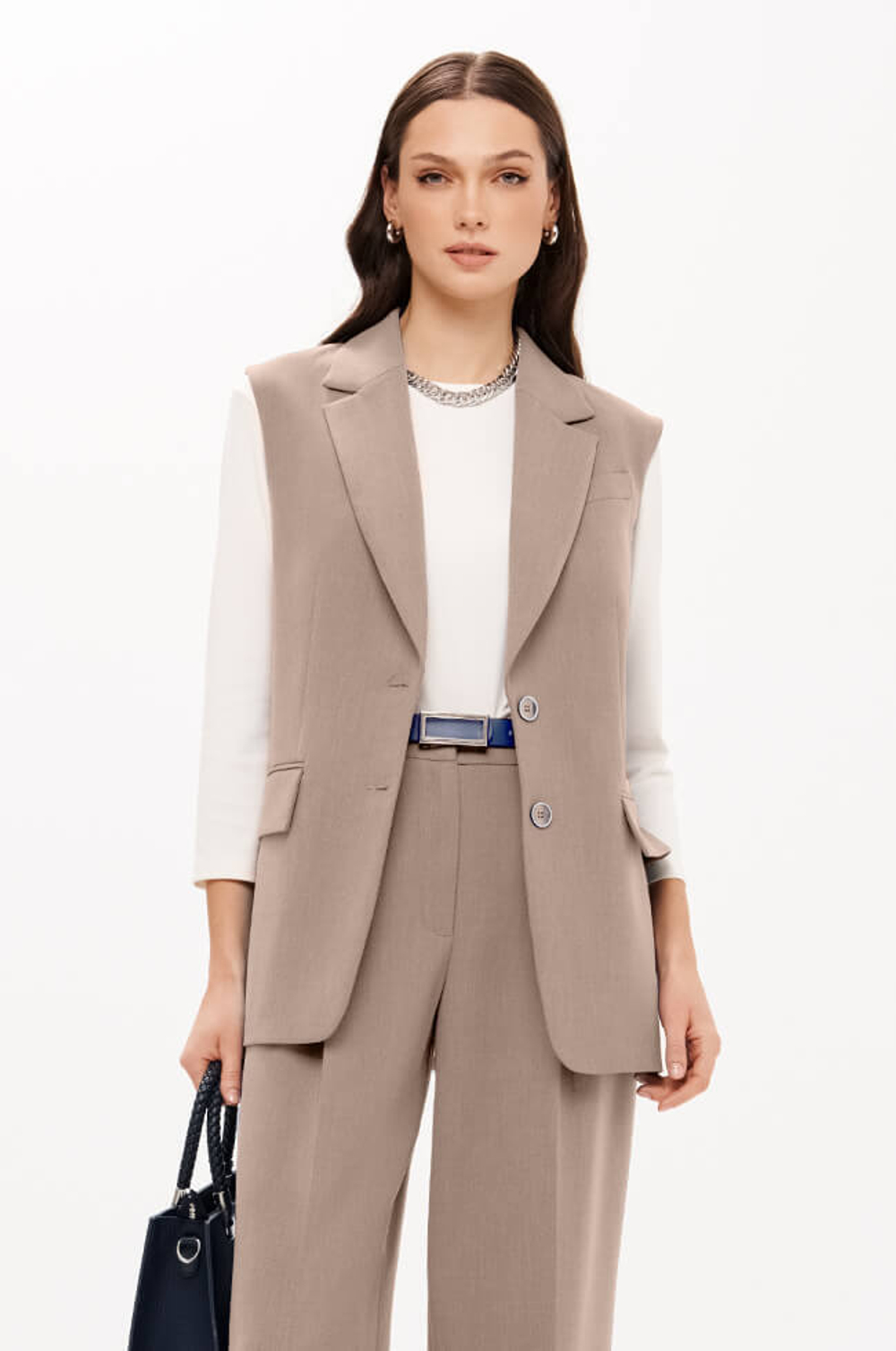 1940 Жилет женский (пепельно-бежевый)