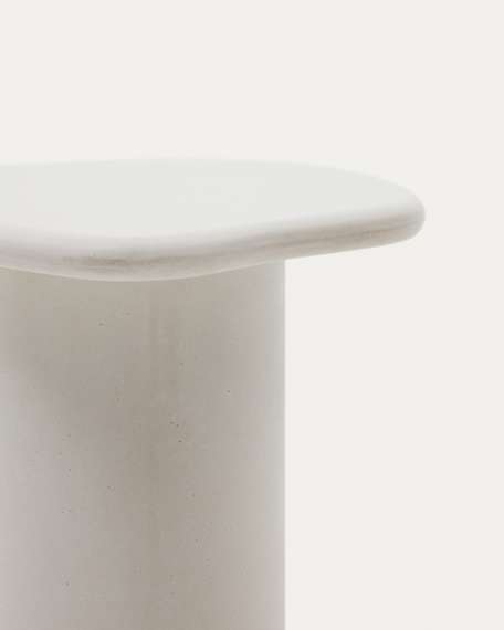 Приставной столик Macarella 48x47 см, белый цемент 