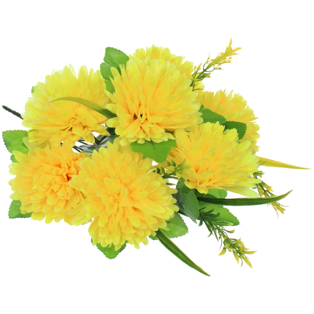 Искусственные цветы «Цветочная мелодия» Хризантемы 40см 7 цветков желтые