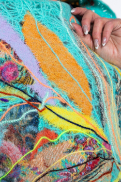 Шаль "Перо Жар-Птицы бирюза"