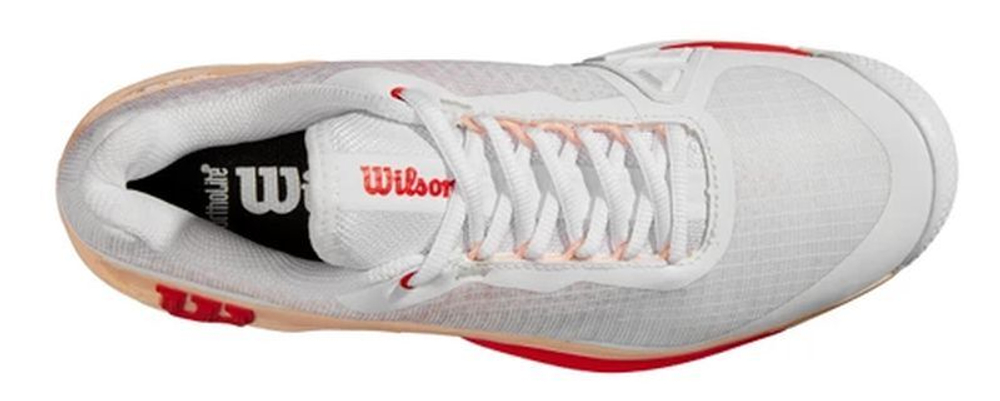 Женские теннисные кроссовки Wilson Rush Pro 4.0 Clay - white/peach parfait/infrared