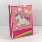 Пакет подарочный 32х45х15см "Единорог" с 3D аппликацией (Микс)