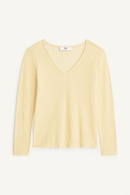 ZARA ФУТБОЛКА С V-ОБРАЗНЫМ ВЫРЕЗОМ - LIMITED EDITION, ЖЕЛТЫЙ