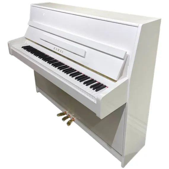 KAWAI K-15E WH/P - пианино, 110х149х59, 193 кг., банкетка (600), белый полир., механизм Ultra Respon