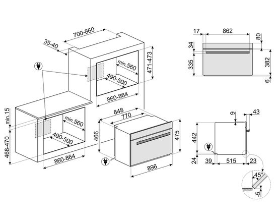 Электрический духовой шкаф Smeg SFPR9604TNR
