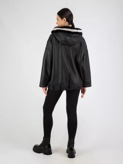 Дубленка натуральная с капюшоном двухсторонняя