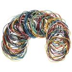 Резинки банковские универсальные диаметром 60 мм, BRAUBERG 100 г, цветные, натуральный каучук