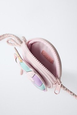 ZARA СУМКА С ПЛЕЧЕВЫМ РЕМНЕМ И ЕДИНОРОГОМ, РОЗОВЫЙ