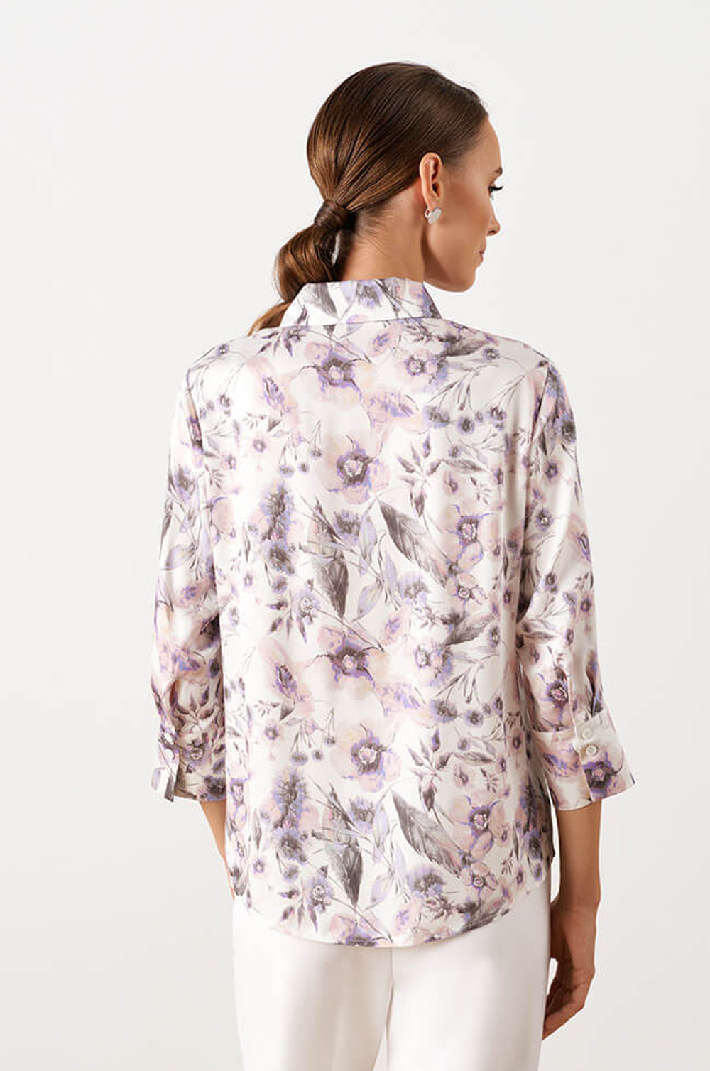 23049 Блузка женская (цветочный принт)