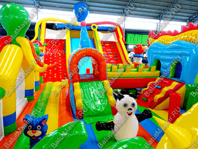 Коммерческий надувной батут "Осьминоги и драконы" 17*8*7 м